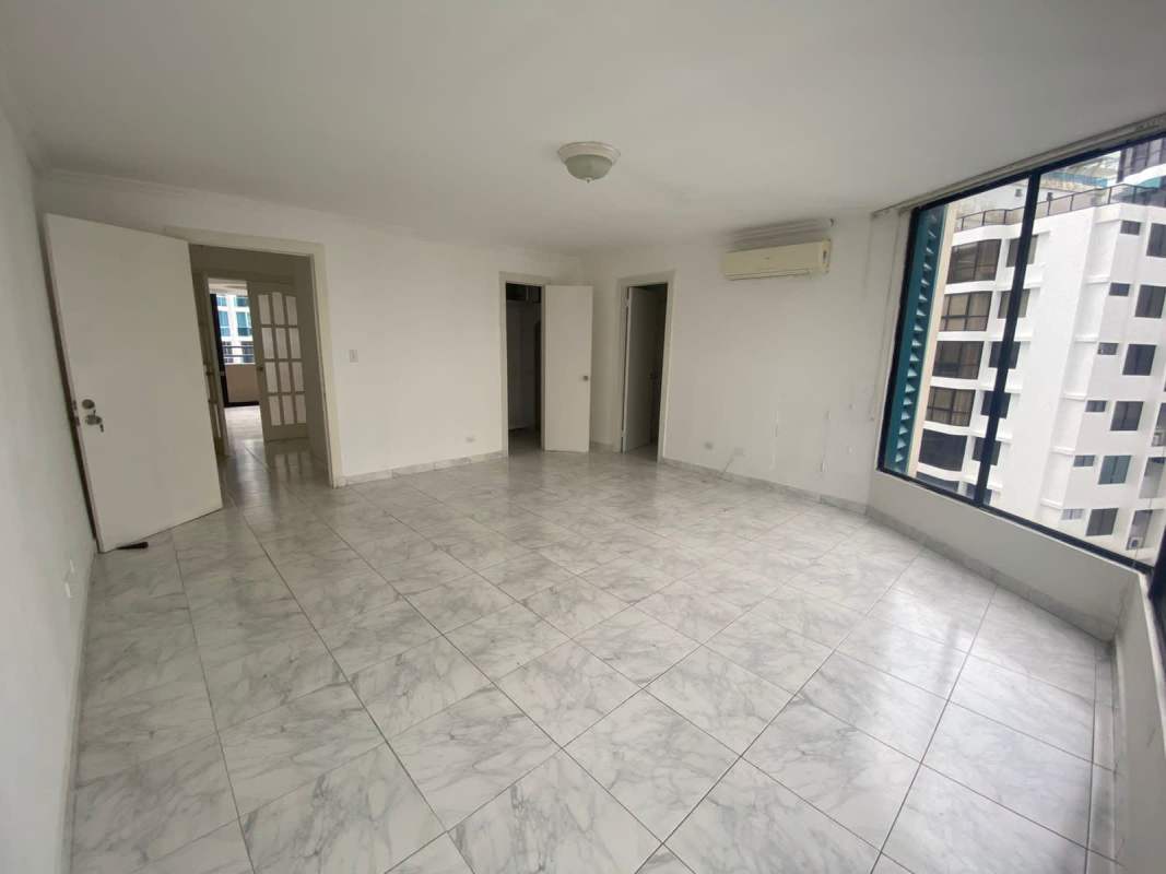 Spacious master bedroom suite with ocean view windows at PH Costa del Mar Bella Vista Panama