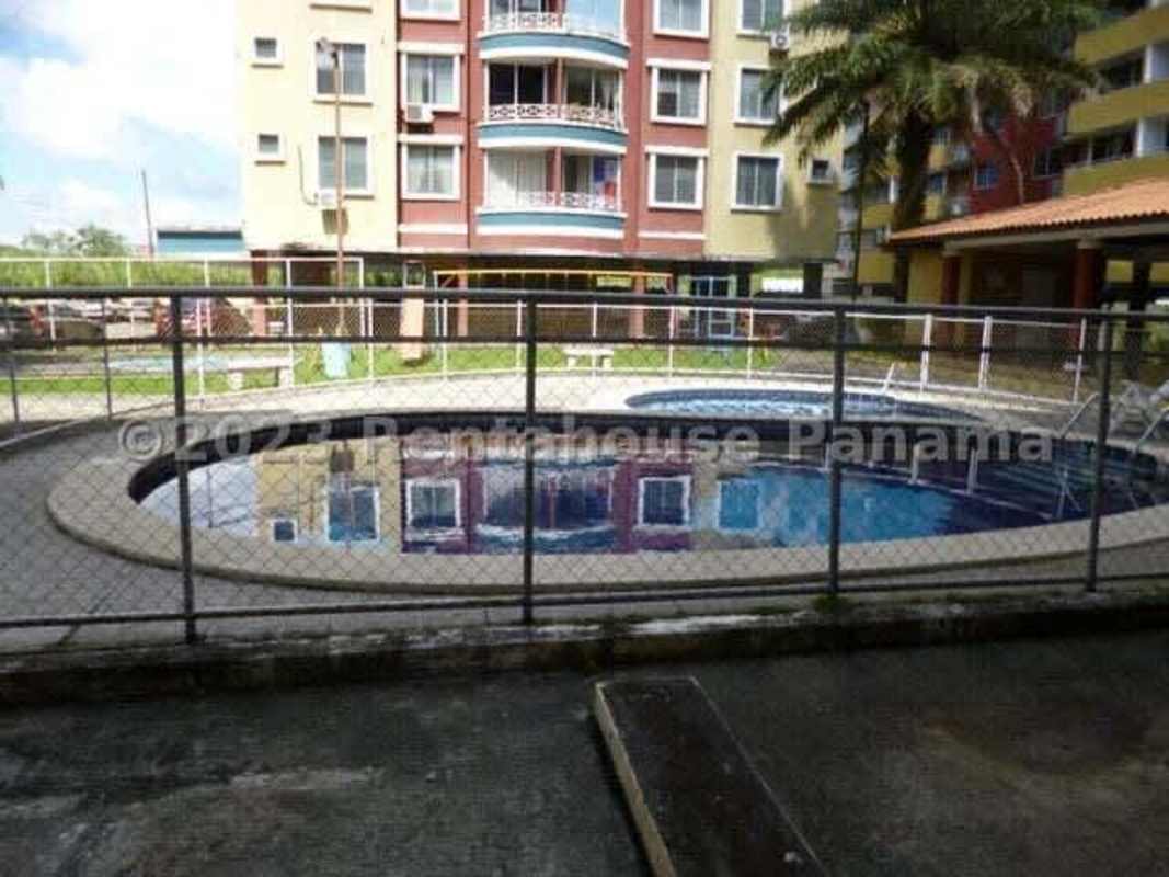 Playground area with sports court and gardens at PH Condado Country Club Condado del Rey Panama