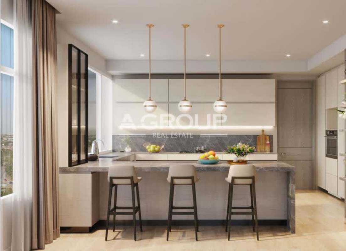 Expansive terrace with comfortable lounge connecting to interior penthouse in Celeste Santa Maria Panama