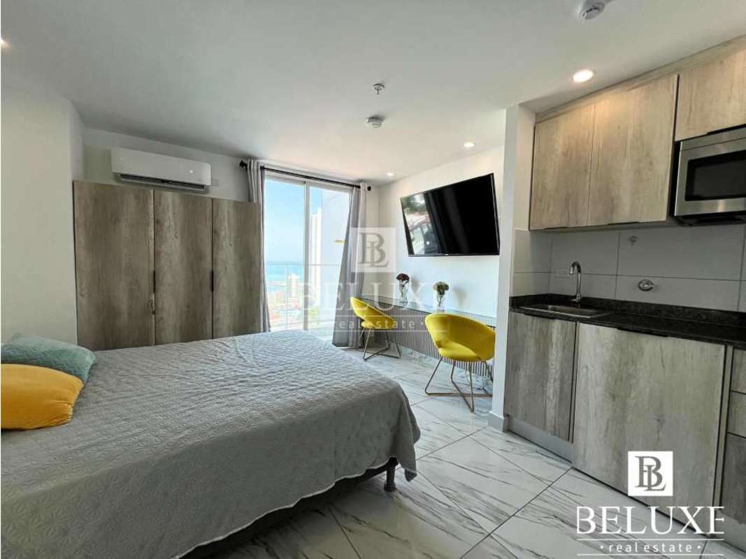 Fully equipped CrossFit gym with large windows at PH El Botánico Panama