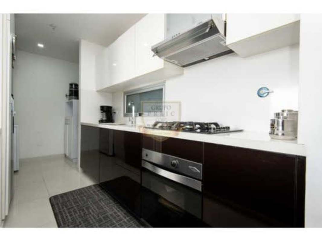 Kitchen with built-in stove oven modern cabinetry Villa Lucre apartment Panama