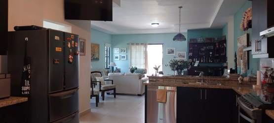 Custom shaped swimming pool with jacuzzi and solarium surrounded by lush gardens in San Carlos Panama