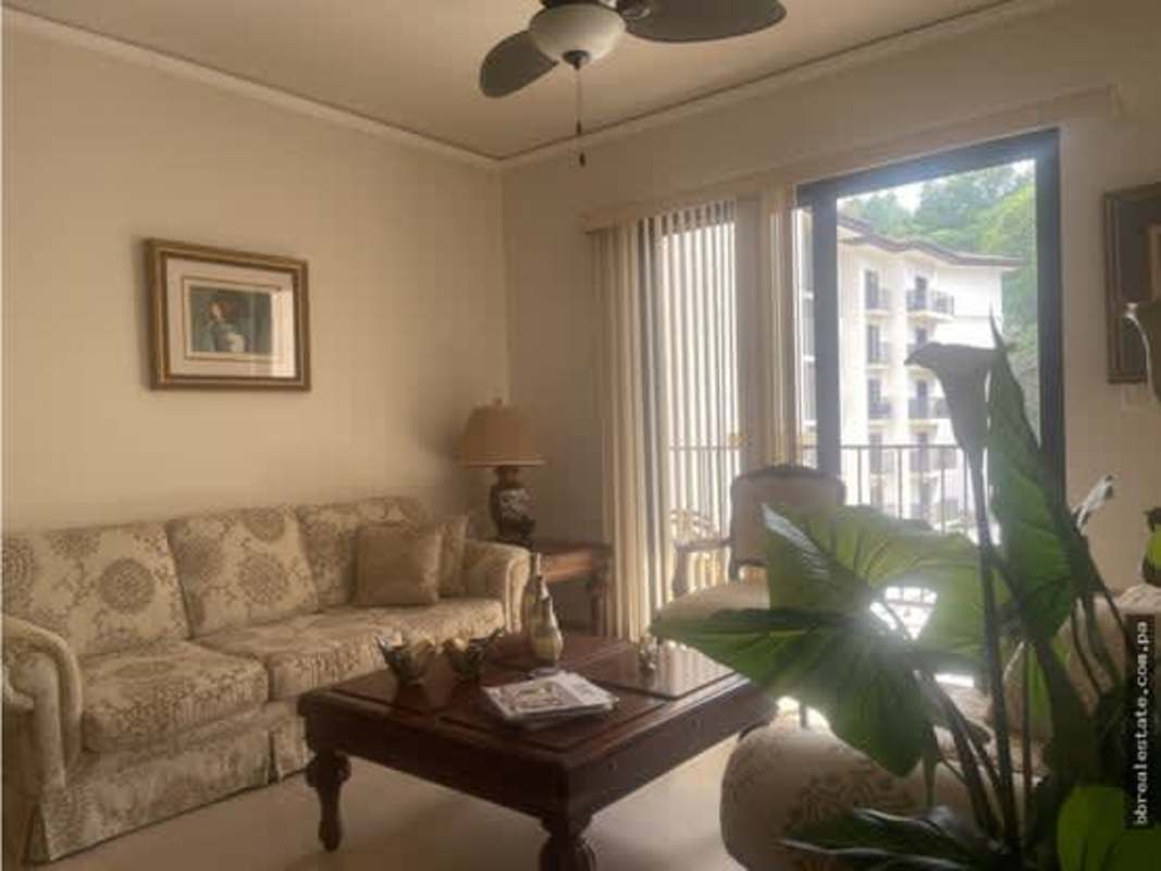 Traditional spacious living room with balcony Embassy Village Clayton Panama