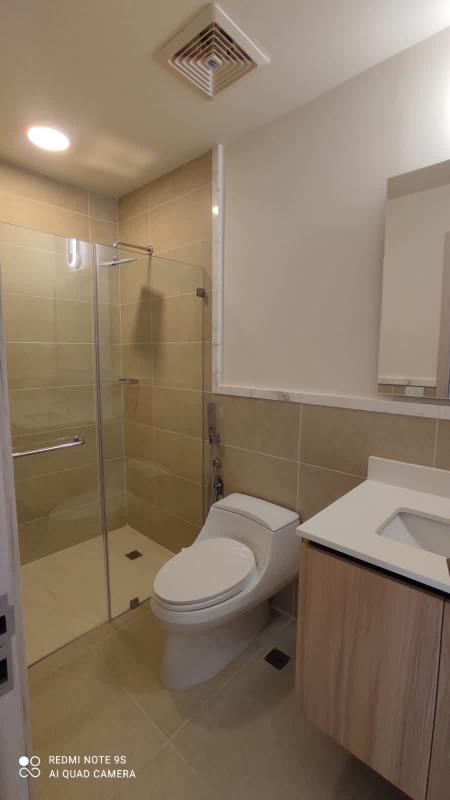 Bathroom with glass shower enclosure and modern vanity PH Ocean House Santa María Panama