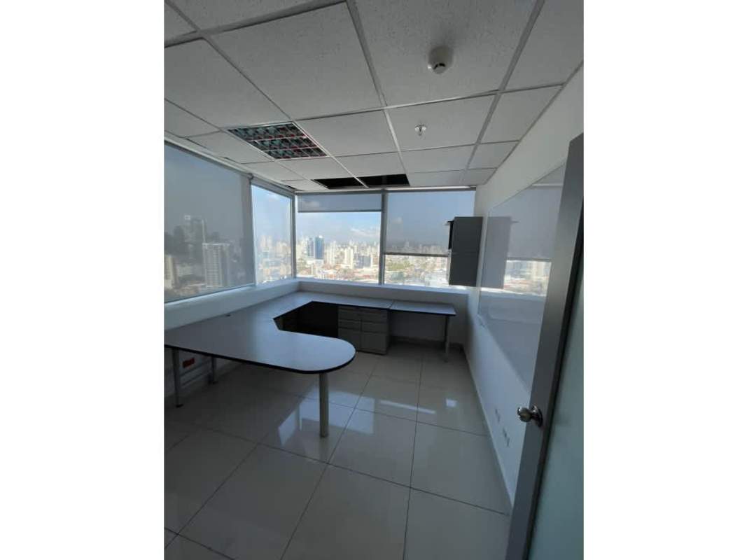 Corner executive private office with panoramic city and ocean views at Oceania Business Plaza Punta Pacifica