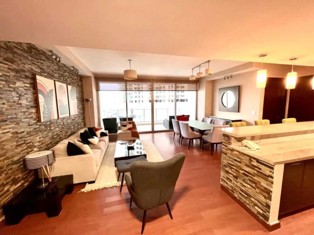 Spacious modern living-dining with balcony access and ocean vistas PH Ocean Club Panama