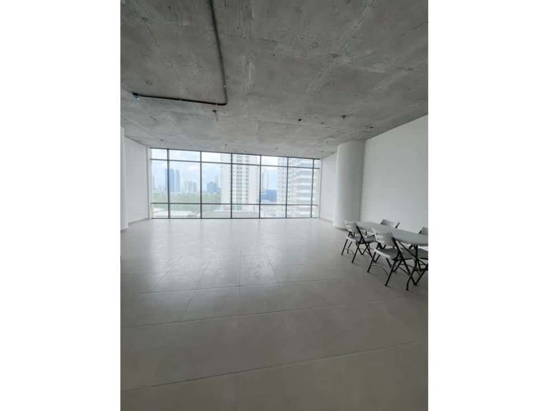 Large empty industrial office space city views PH Financial Park Costa del Este Panama