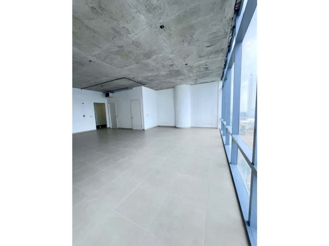 Minimalist office interior floor-to-ceiling windows PH Financial Park Costa del Este Panama