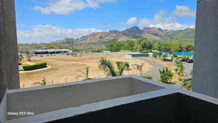 Private balcony showing mountain landscape and partial sea view in Punta Chame Panama condo