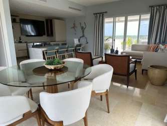Bright living room with panoramic views, contemporary decor in Puntarena Buenaventura Penthouse
