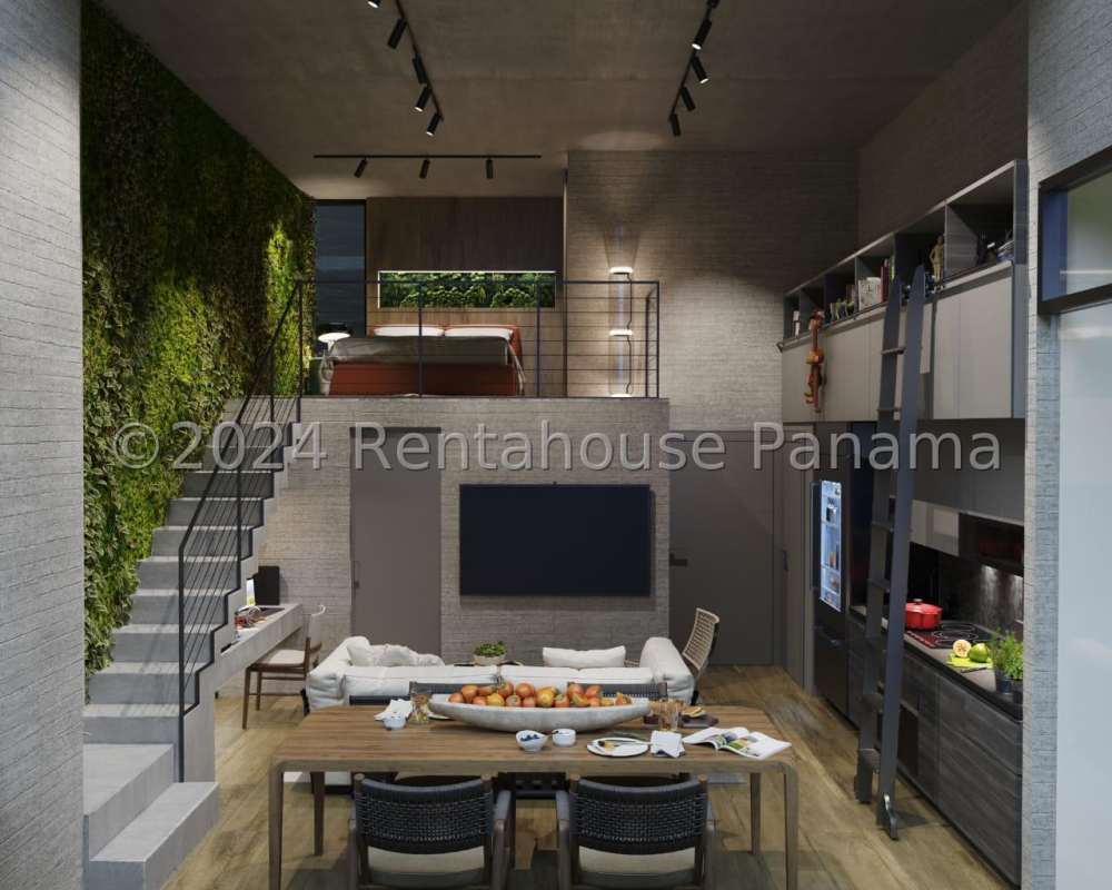 Rooftop terrace with garden, bar counter, panoramic skyline view in PH Dovle Coco del Mar Panama