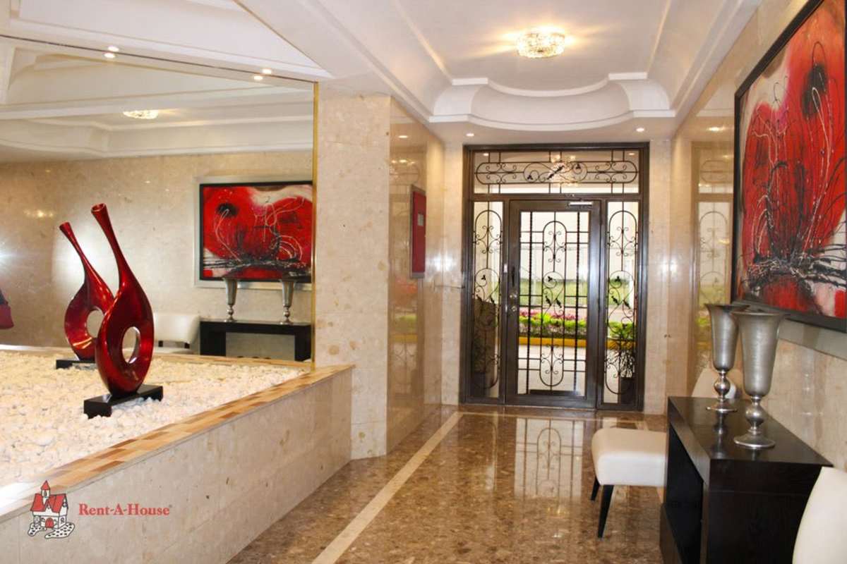 Modern lobby with marble floors and stylish design at PH Rocamar Bella Vista Panama