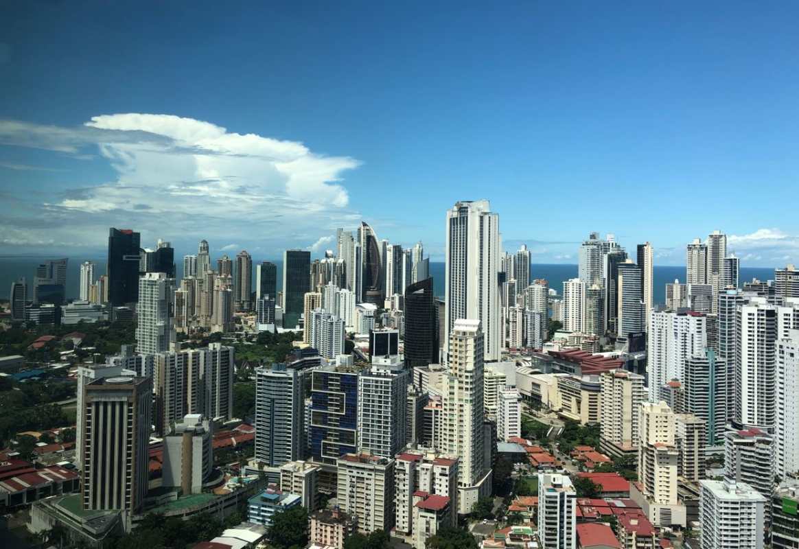 Panoramic skyline and bay view from PH BICSA Tower full floor office space