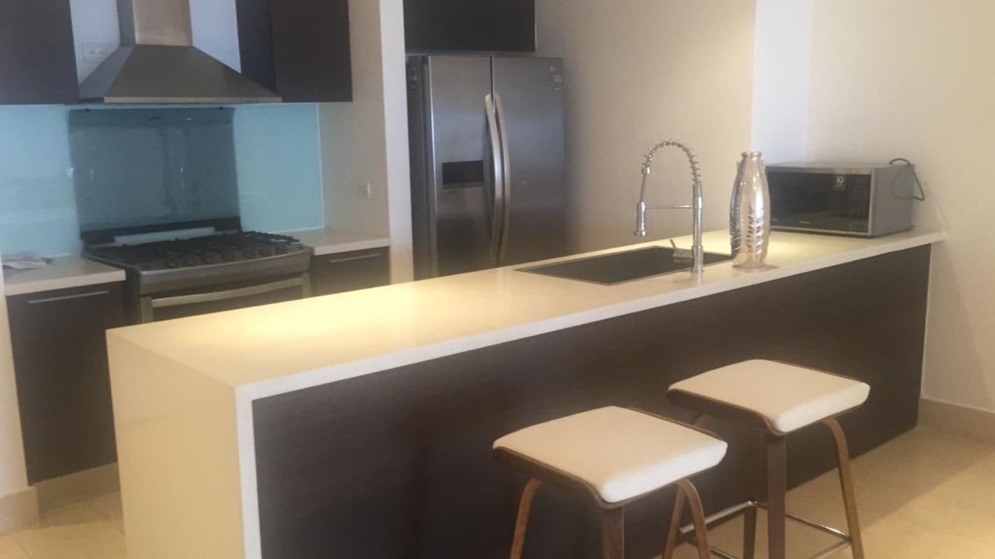 Master bedroom with panoramic ocean view, king-size bed, designer furniture at PH Yoo Panama