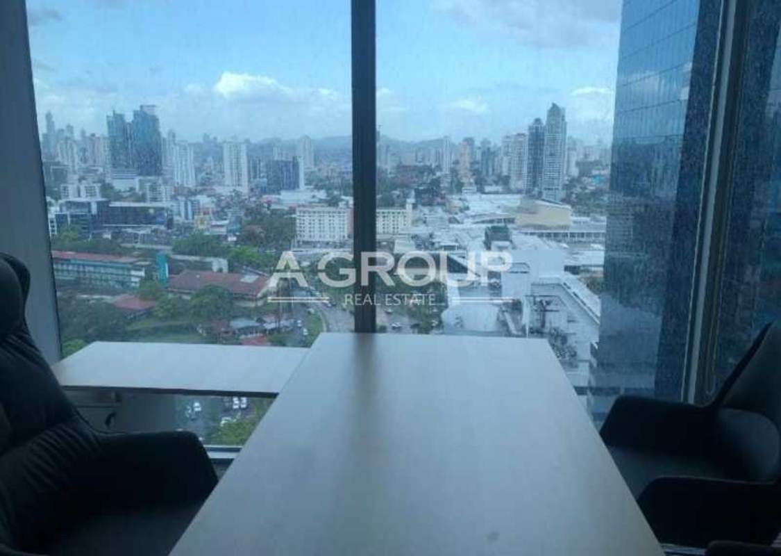 Spectacular panoramic views of Panama City skyline and Pacific Ocean from office windows