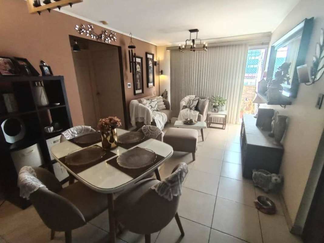 Modern small kitchen with laminate cabinets and tile backsplash in PH Rio Abajo Residences Panama