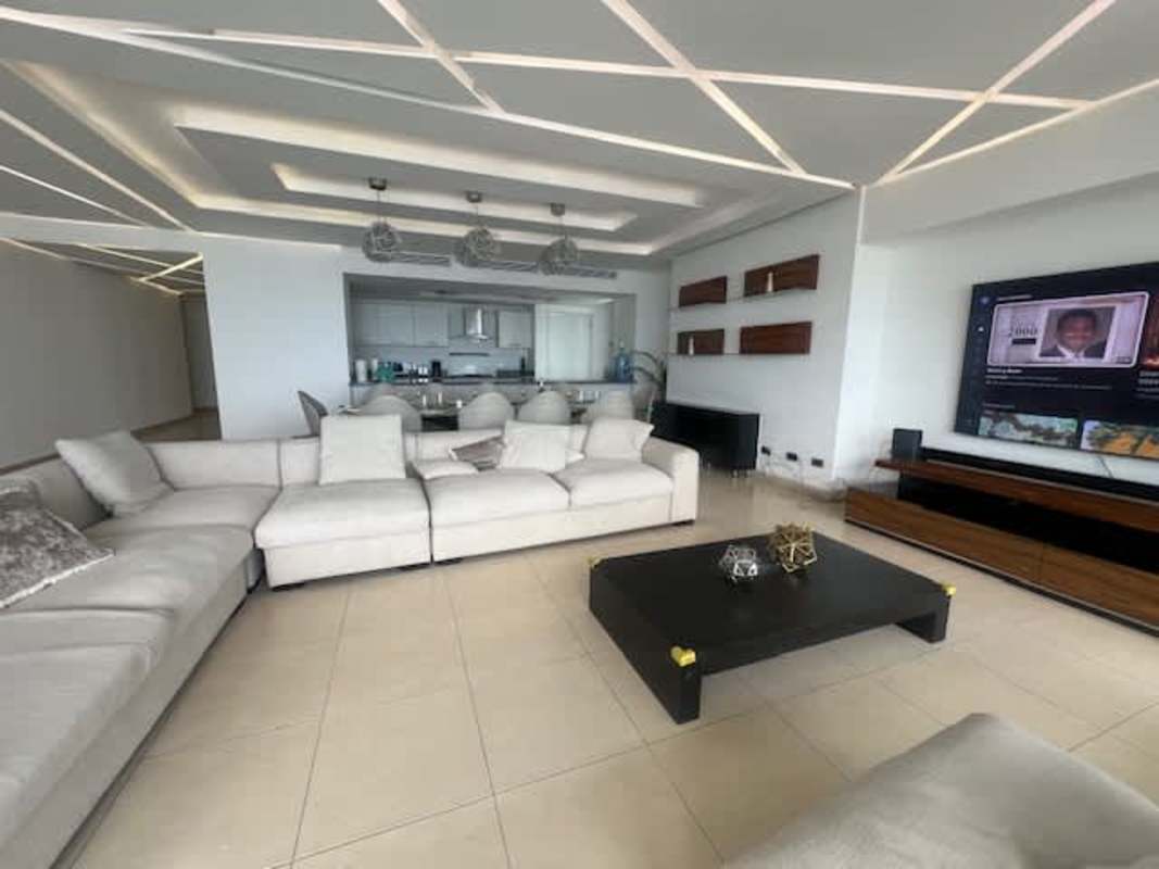 Fully equipped kitchen with granite countertops, appliances at PH Waterfront apartment for rent Panama City