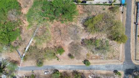 Aerial corner lot with access roads in Costa Esmeralda San Carlos beach area