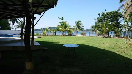 Tropical garden and patio spaces in Colon Bayside property Panama