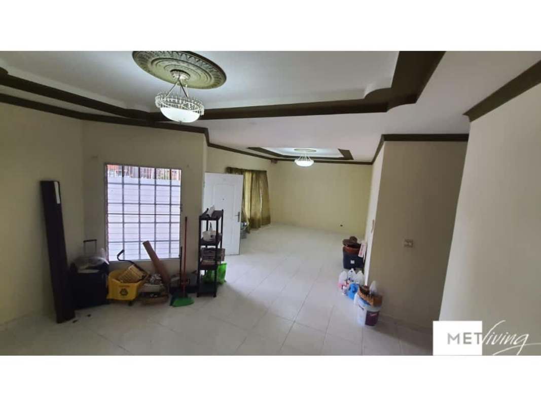 Living room with chandeliers tile floors ornate ceiling Panama
