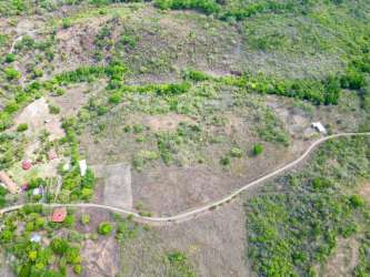 Aerial of countryside farmland parcels with vegetation in Cerro Gordo San José Panama
