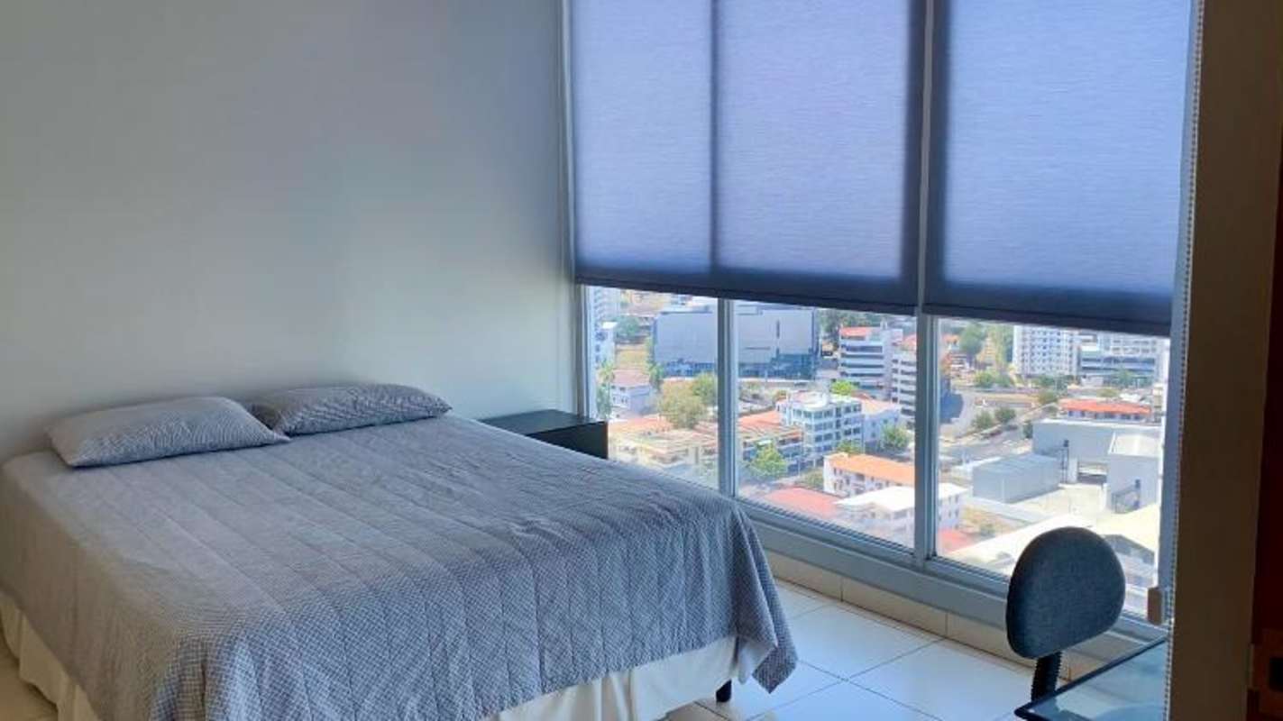 Bedroom built-in closet large window PH Bella Vista Park Panama apartment rental