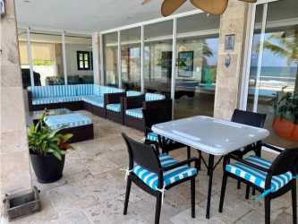 Outdoor terrace and patio with seating area in beachfront villa San Marino Portobelo Panama