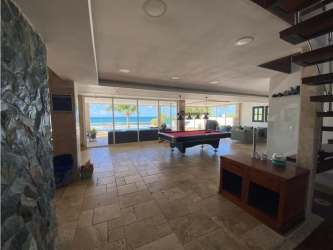 Spacious entertainment room pool table large windows ocean view San Marino Portobelo Panama
