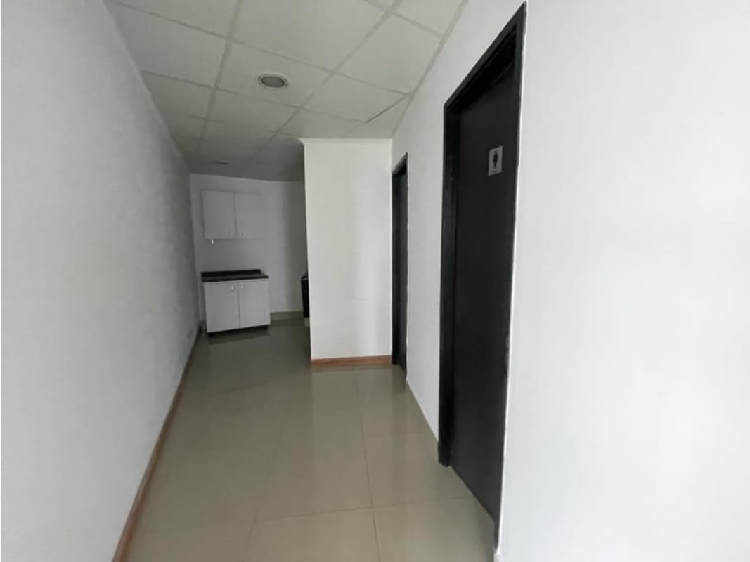 Luxury marble-finished lobby entrance with elevators in iconic F&F Tower Panama City