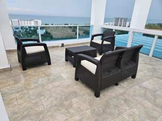 Bright living dining open layout balcony with ocean view PH Founders Playa Blanca Panama