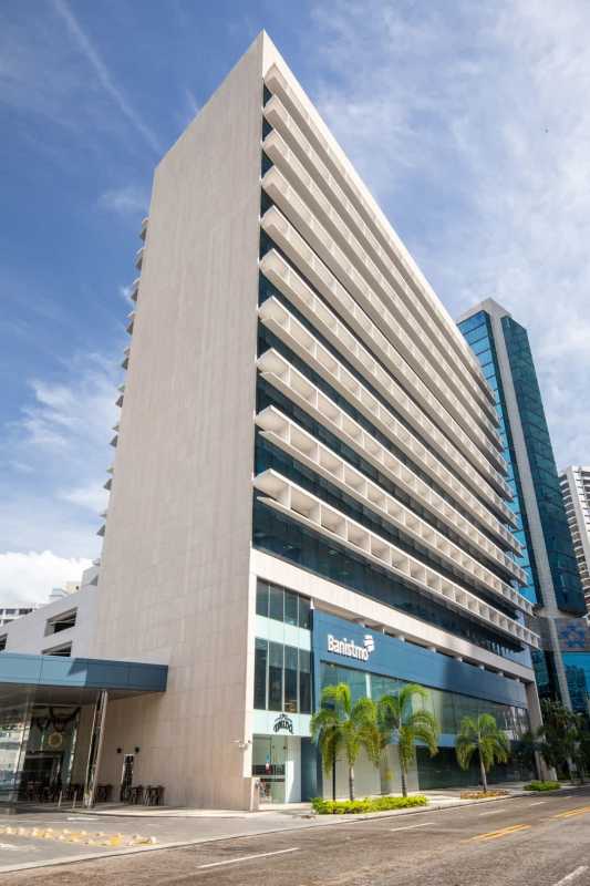 Reception lobby in the F&F Tower with modern design in Panama City banking district
