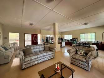 Large open plan living dining area in beach rental furnished house Coronado Panama