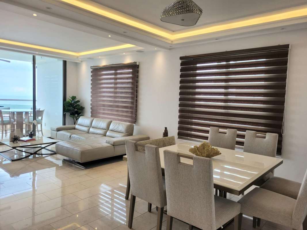 Contemporary bedroom with panoramic golf course view at PH Green View Santa Maria Panama