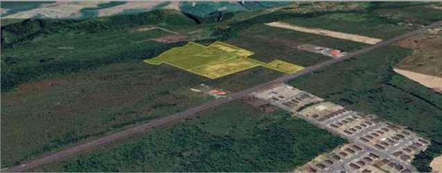 Aerial view with highlighted boundaries of 7.9 hectares development site in Boquete, Panama