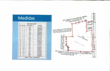Area dimension plan with boundary outline 165,000 sqm development lot in Alto Boquete Panama