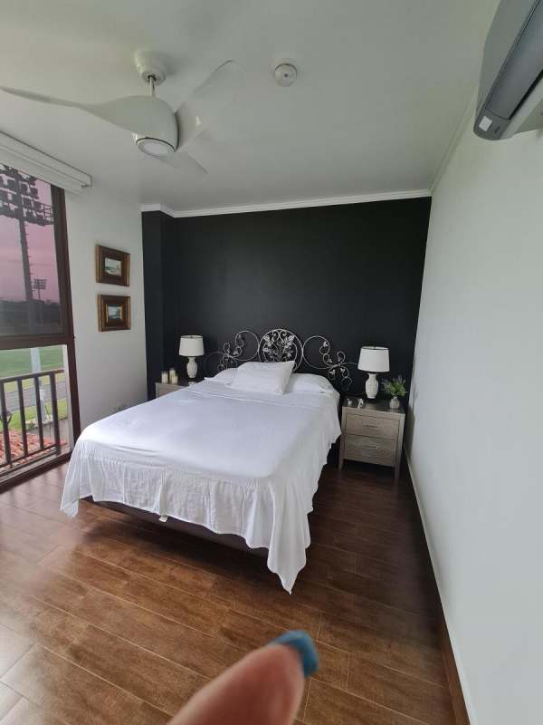 Bathroom with glass-enclosed shower and modern vanity in PH Costa Sur Gardens Panama