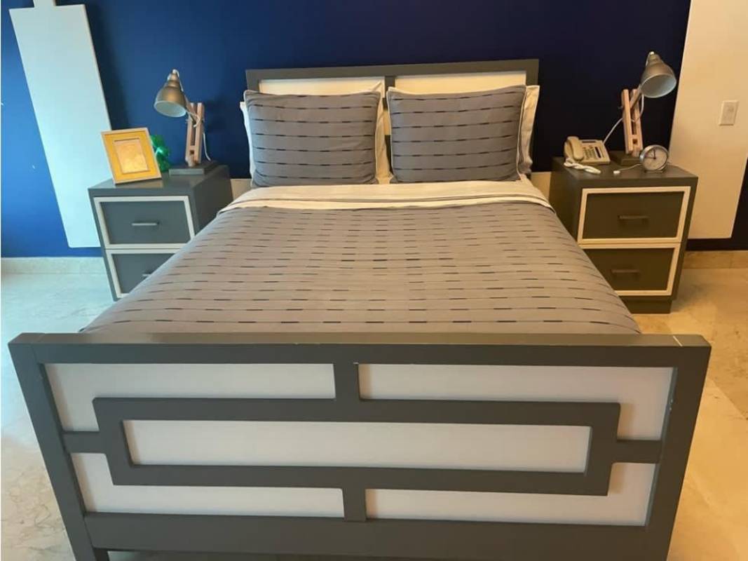 Spacious master bedroom with floor-to-ceiling views walk-in closet at PH Bahia Esmeralda Panama