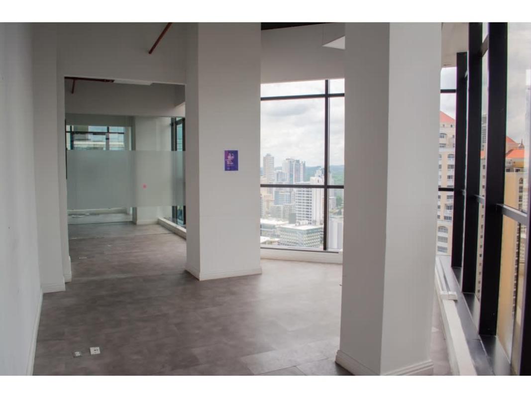 Office balcony at PH Downtown Tower with views across Panama City Financial District