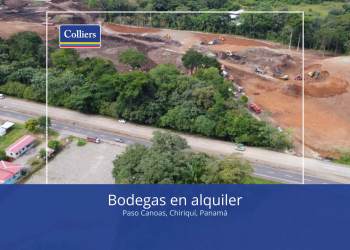 Aerial of planned industrial warehouse project Global Logistic Zona Franca Paso Canoas Panama