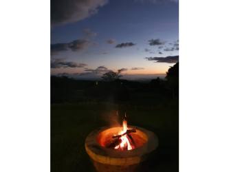 Private swimming pool surrounded by tropical gardens at luxury Boquete estate in Lucero Golf Club