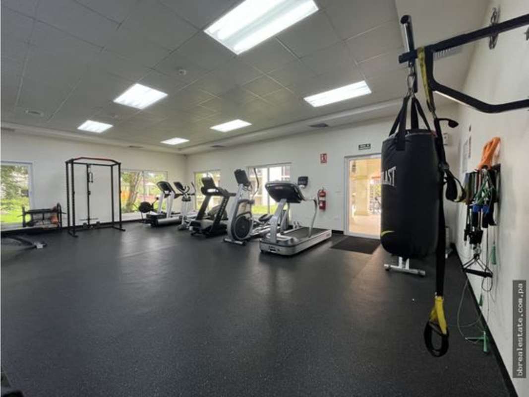 Modern gym with cardio and strength equipment PH Embassy Village Clayton Panama
