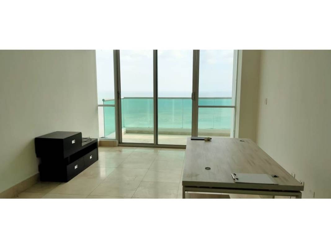 Modern dining with glass table floor-to-ceiling windows in Costa del Este