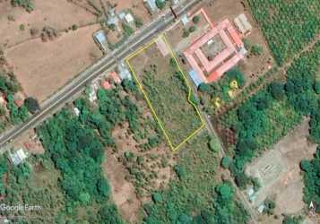 Aerial view showing property outline with main highway and surrounding greenery Palo Blanco Chiriquí