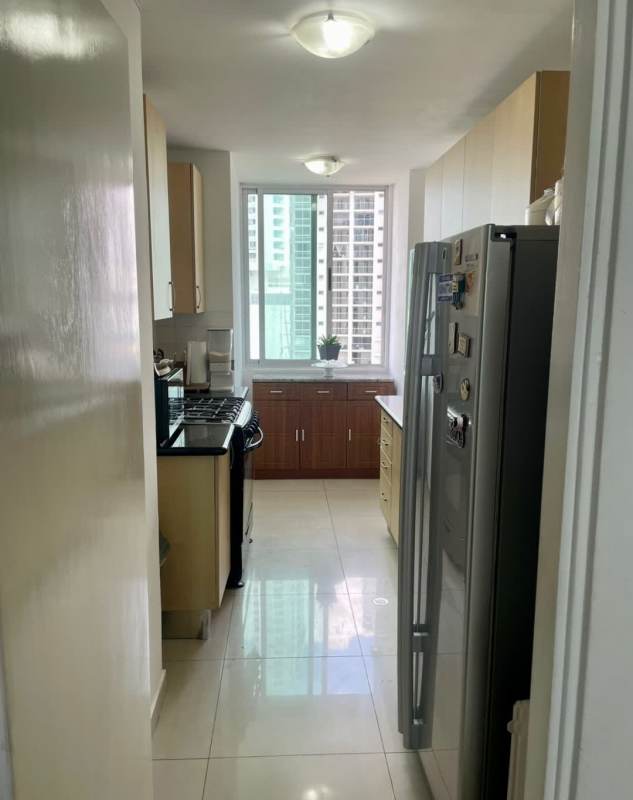 Master bedroom with city view window, ensuite bath in PH Sevilla Costa del Este Panama