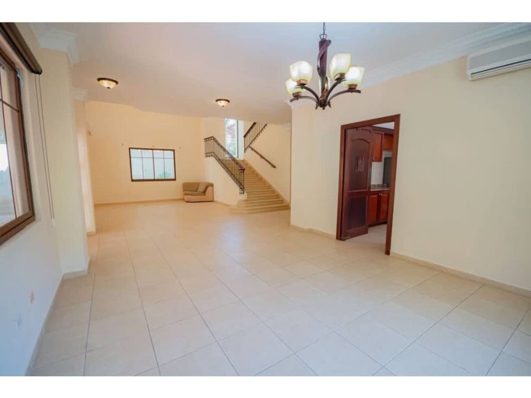 Spacious entry foyer with Mediterranean staircase, chandelier, double doors Camino de Cruces Clayton Panama