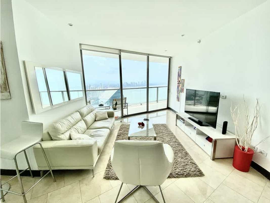 Granite countertops open kitchen with stainless appliance Punta Pacifica Panama