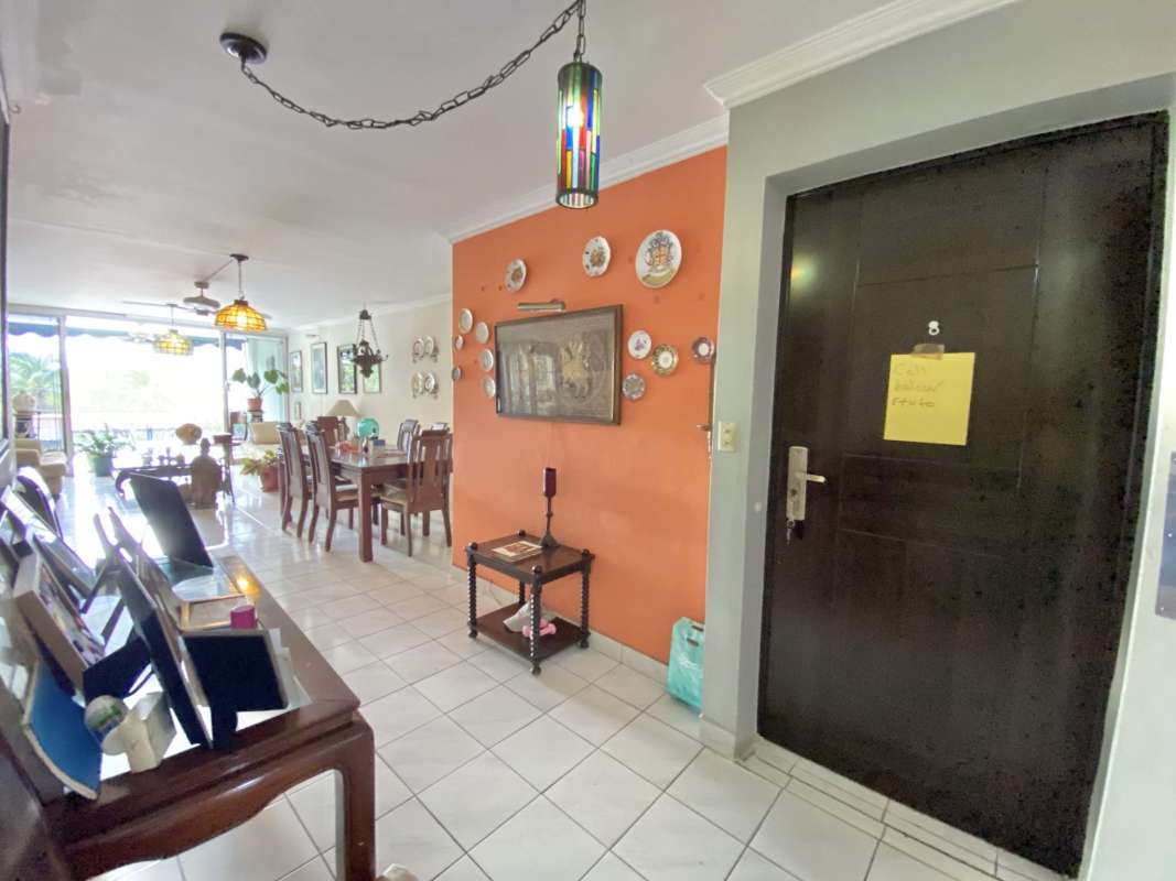 Bathroom with glass vessel sink granite countertop glass shower Panama apartment