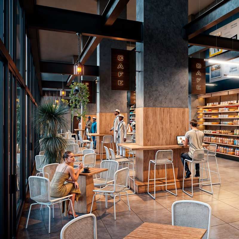 Modern balcony with panoramic city skyline view at PH Beliving San Francisco