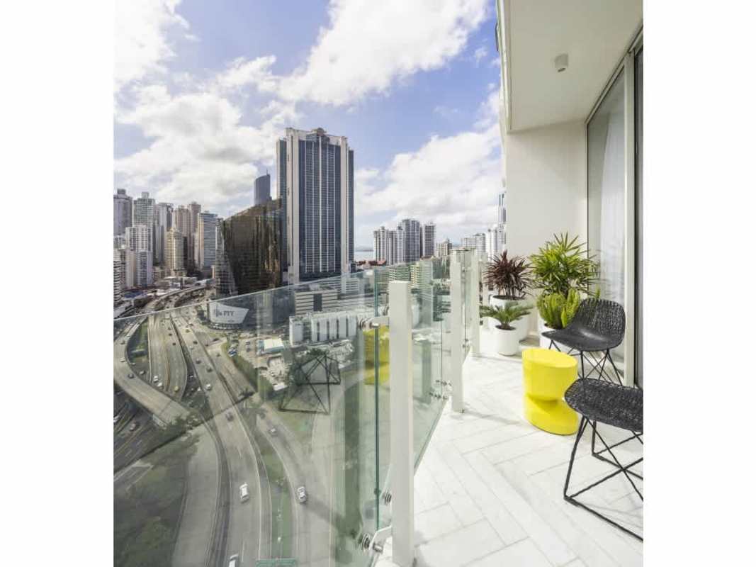 Luxury designer decorated lobby with sculptures and seating in Wanders & Yoo Panama