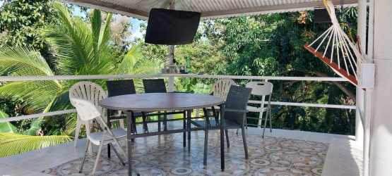 Outdoor swimming pool and jacuzzi in private garden, Piedras Gordas beach house Panama